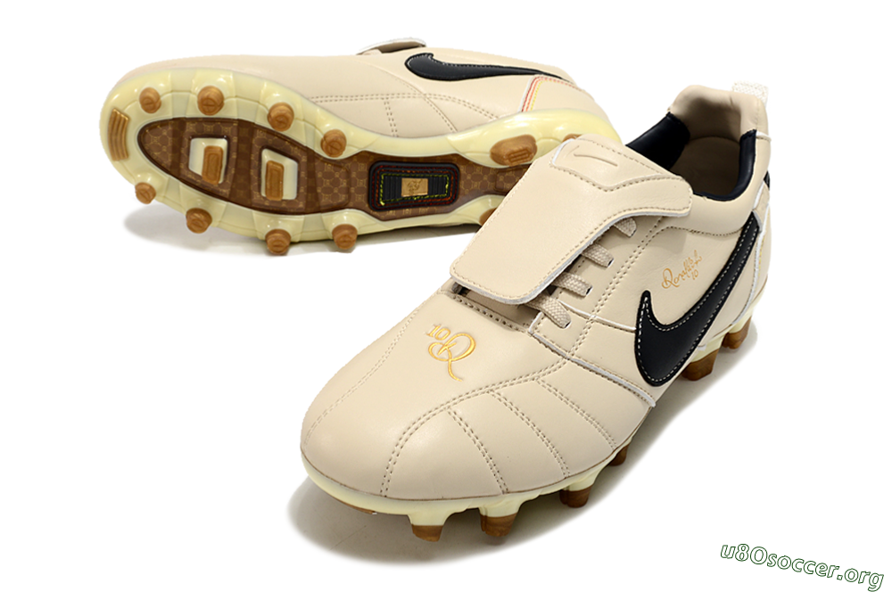 Ronaldo x Nike Tiempo Legend R10 Elite FG Football Boots - Beige/Black 0