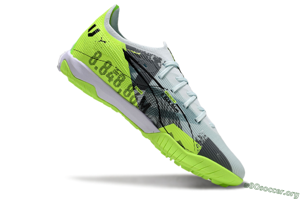 Puma Ultra 5 Ultimate TF Football Shoes - Grey/Green/Black 4