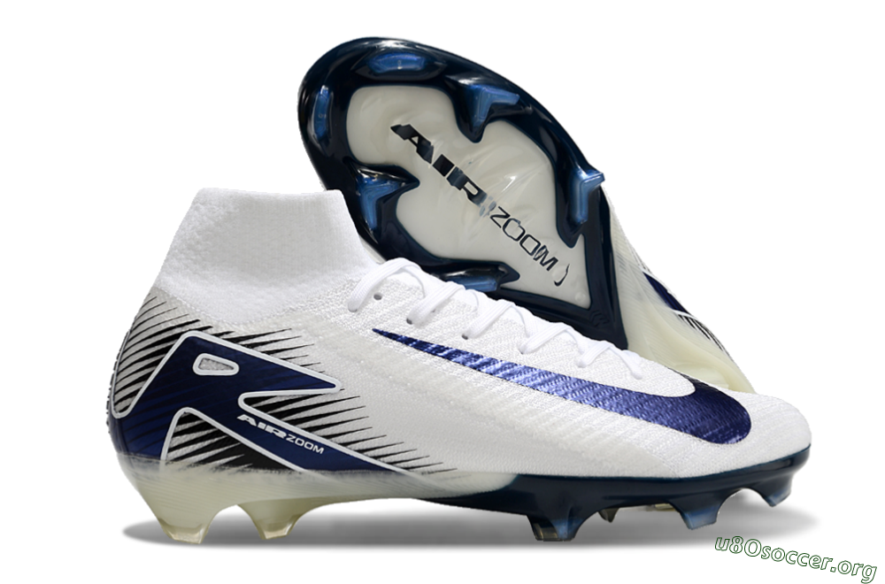 Nike Air Zoom Mercurial Superfly 10 Elite FG Football Boots - White/Black/Blue 2