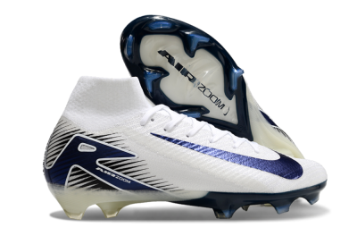 Nike Air Zoom Mercurial Superfly 10 Elite FG Football Boots - White/Black/Blue