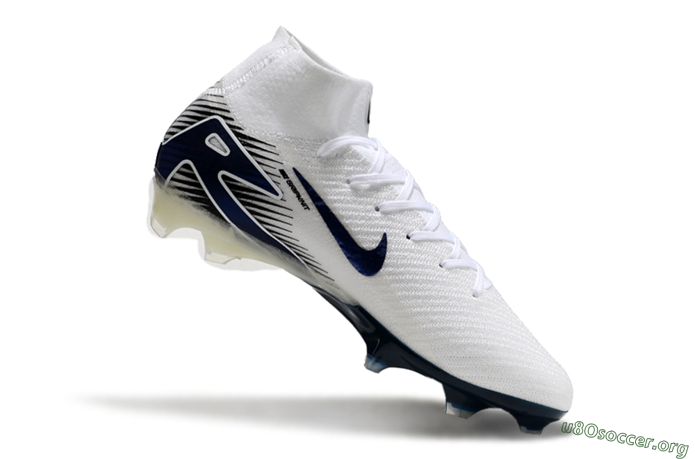Nike Air Zoom Mercurial Superfly 10 Elite FG Football Boots - White/Black/Blue 4