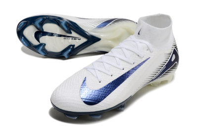 Nike Air Zoom Mercurial Superfly 10 Elite FG Football Boots - White/Black/Blue