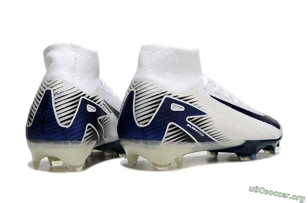 Nike Air Zoom Mercurial Superfly 10 Elite FG Football Boots - White/Black/Blue 6