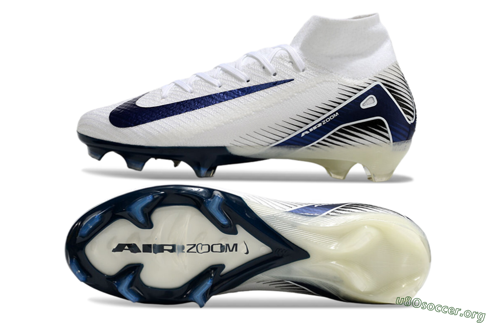 Nike Air Zoom Mercurial Superfly 10 Elite FG Football Boots - White/Black/Blue 1