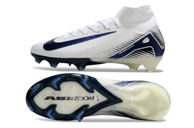 Nike Air Zoom Mercurial Superfly 10 Elite FG Football Boots - White/Black/Blue