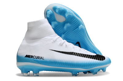 Nike Zoom Mercurial Superfly 5 Elite FG Football Boots - White/Black/Blue