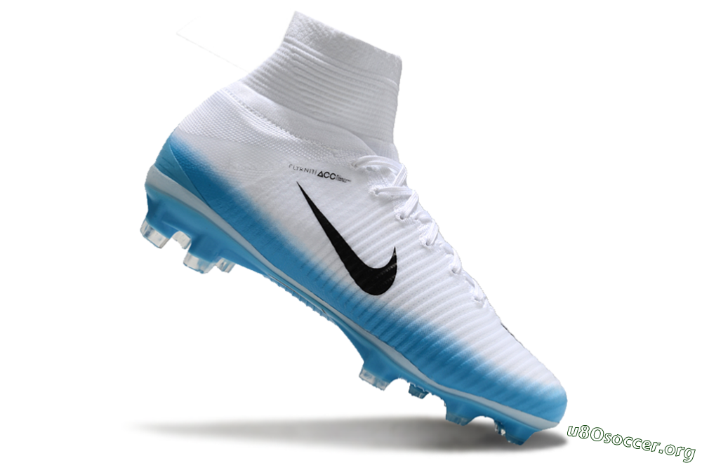 Nike Zoom Mercurial Superfly 5 Elite FG Football Boots - White/Black/Blue 4