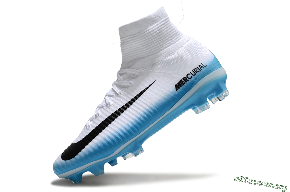 Nike Zoom Mercurial Superfly 5 Elite FG Football Boots - White/Black/Blue 5