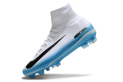 Nike Zoom Mercurial Superfly 5 Elite FG Football Boots - White/Black/Blue