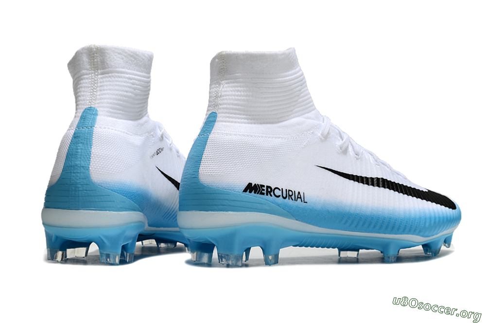 Nike Zoom Mercurial Superfly 5 Elite FG Football Boots - White/Black/Blue 6