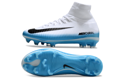 Nike Zoom Mercurial Superfly 5 Elite FG Football Boots - White/Black/Blue