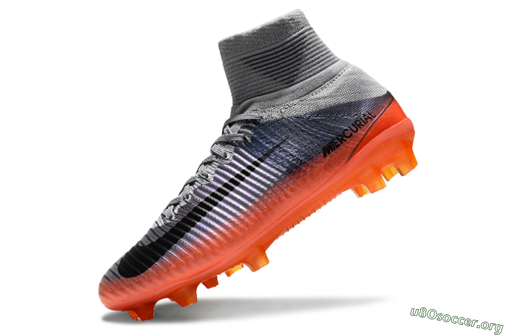 Nike Zoom Mercurial Superfly 5 Elite FG Football Boots - Grey/Black/Orange 5
