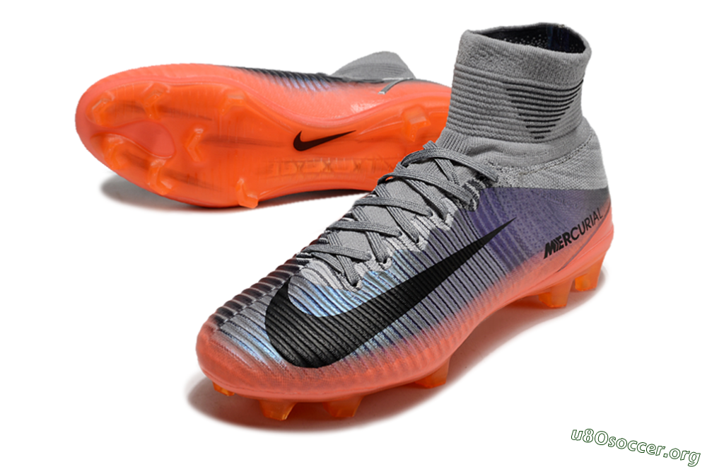 Nike Zoom Mercurial Superfly 5 Elite FG Football Boots - Grey/Black/Orange 0