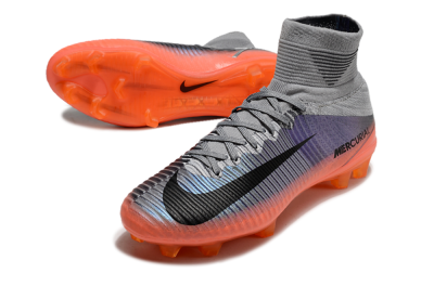Nike Zoom Mercurial Superfly 5 Elite FG Football Boots - Grey/Black/Orange