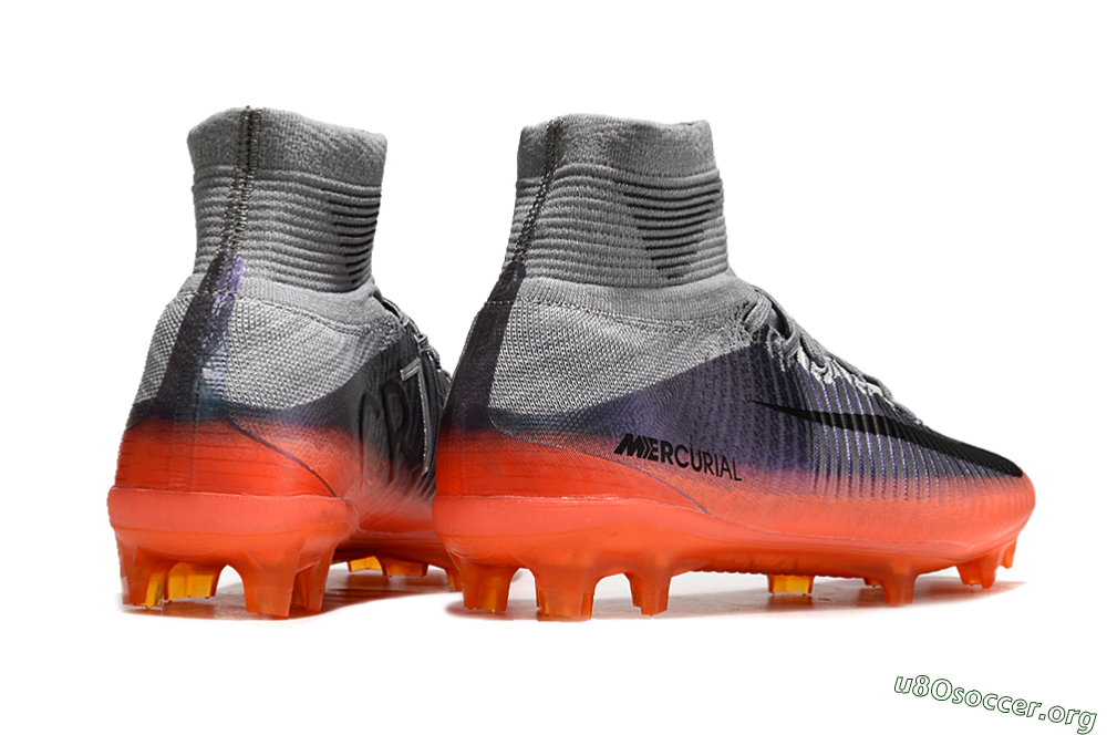 Nike Zoom Mercurial Superfly 5 Elite FG Football Boots - Grey/Black/Orange 6