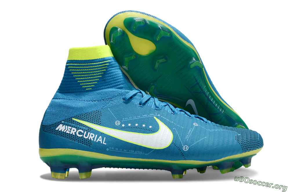 Nike Zoom Mercurial Superfly 5 Elite FG Football Boots - Blue/White/Yellow 2