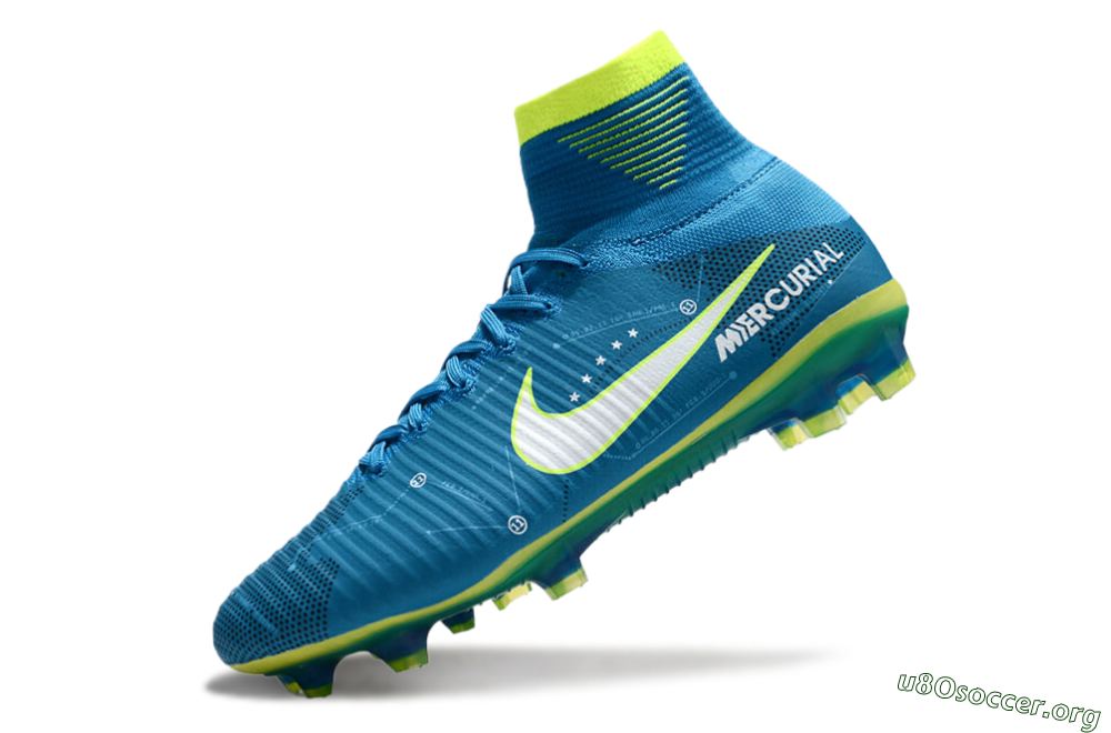 Nike Zoom Mercurial Superfly 5 Elite FG Football Boots - Blue/White/Yellow 5