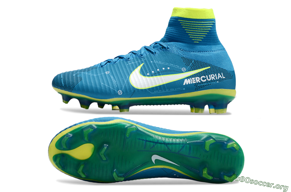 Nike Zoom Mercurial Superfly 5 Elite FG Football Boots - Blue/White/Yellow 1