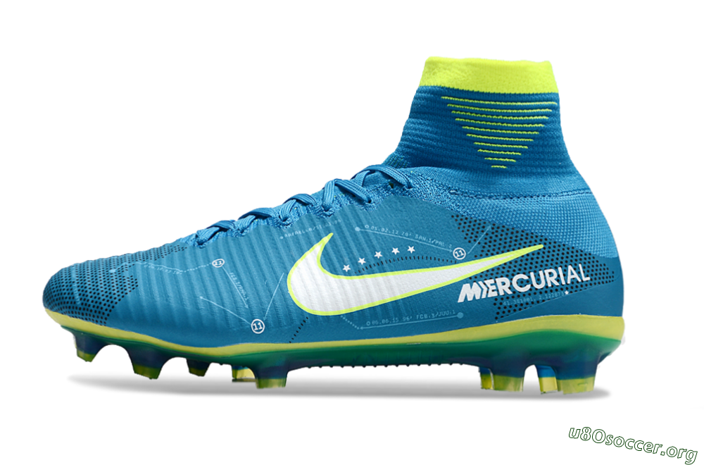 Nike Zoom Mercurial Superfly 5 Elite FG Football Boots - Blue/White/Yellow 3