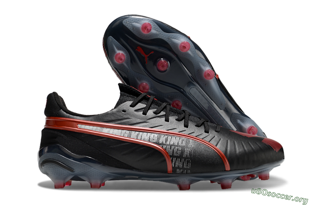 Puma King Ultimate Launch Edition FG Football Boots - Black/Red 2
