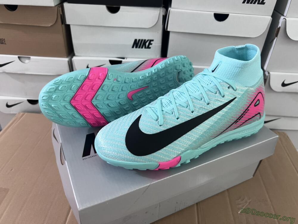 Nike Air Zoom Mercurial Superfly 10 Elite TF Football Shoes - Green/Pink/Black