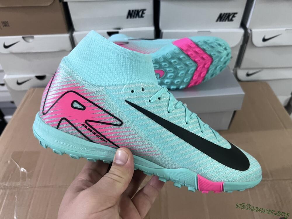 Nike Air Zoom Mercurial Superfly 10 Elite TF Football Shoes - Green/Pink/Black