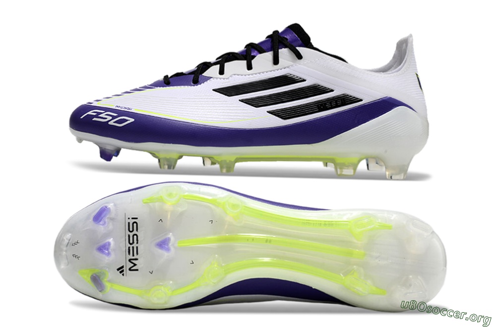 Adidas F50 Elite FG Football Boots - White/Purple/Black/Yellow 1