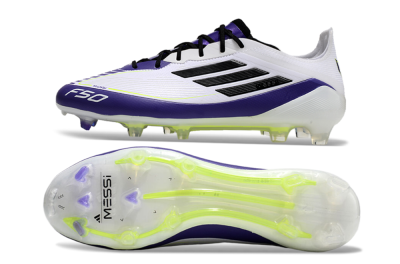 Adidas F50 Elite FG Football Boots - White/Purple/Black/Yellow