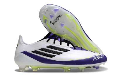 Adidas F50 Elite FG Football Boots - White/Purple/Black/Yellow