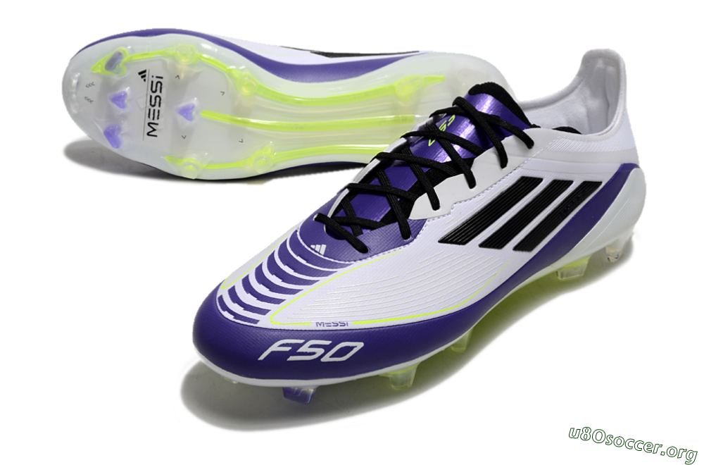 Adidas F50 Elite FG Football Boots - White/Purple/Black/Yellow 0