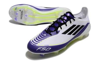 Adidas F50 Elite FG Football Boots - White/Purple/Black/Yellow