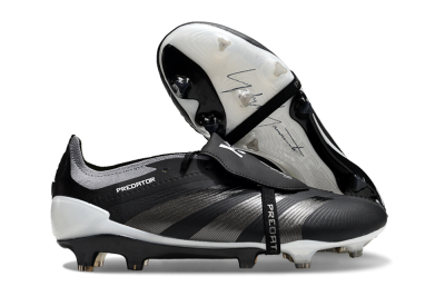 Adidas Predator Elite Foldover Tongue FG Football Boots - Black/Grey/White