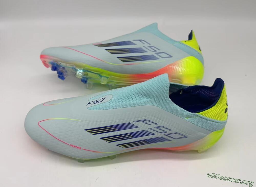 Adidas F50 Elite Laceless FG Football Boots - Jade/Blue/Yellow