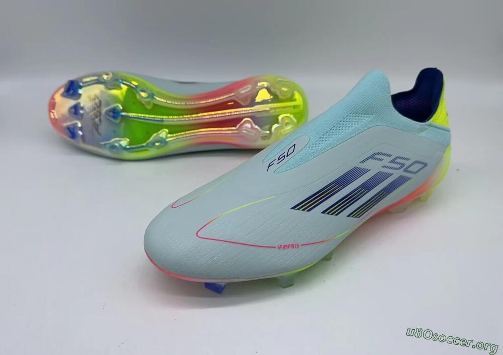Adidas F50 Elite Laceless FG Football Boots - Jade/Blue/Yellow
