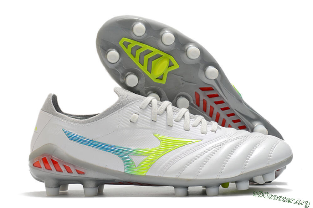 Mizuno Morelia Neo 3 FG Football Boots - White/Rainbow/Silver 2
