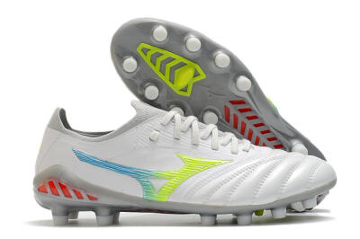 Mizuno Morelia Neo 3 FG Football Boots - White/Rainbow/Silver