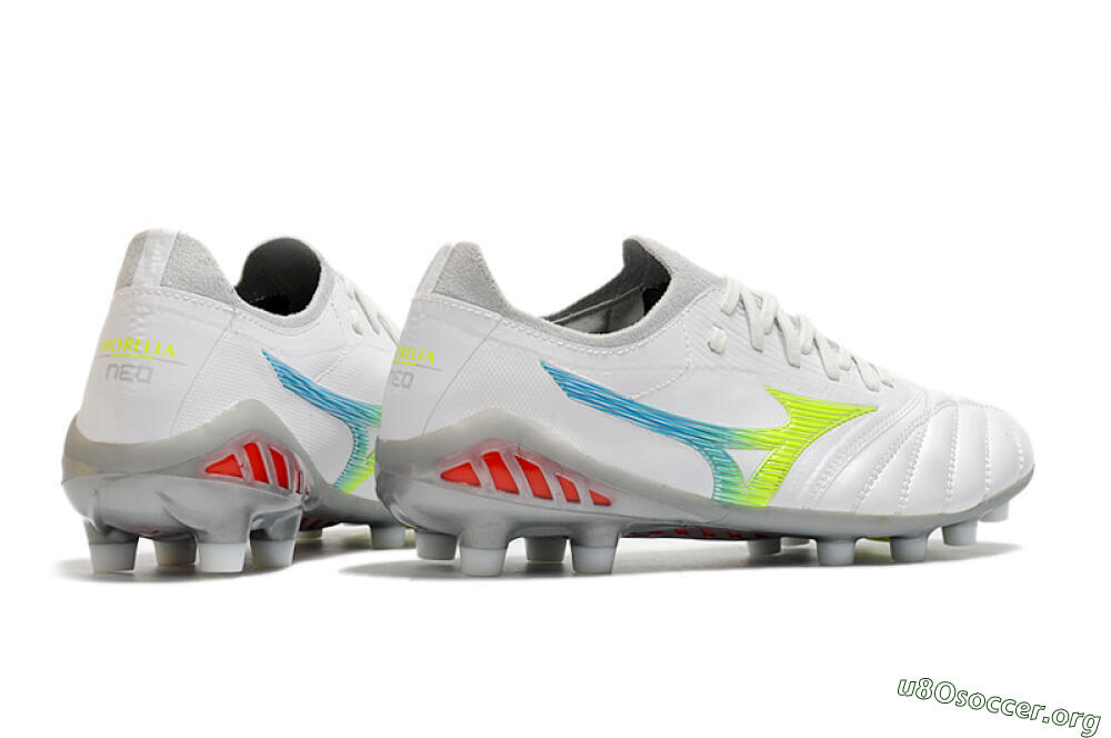 Mizuno Morelia Neo 3 FG Football Boots - White/Rainbow/Silver 6