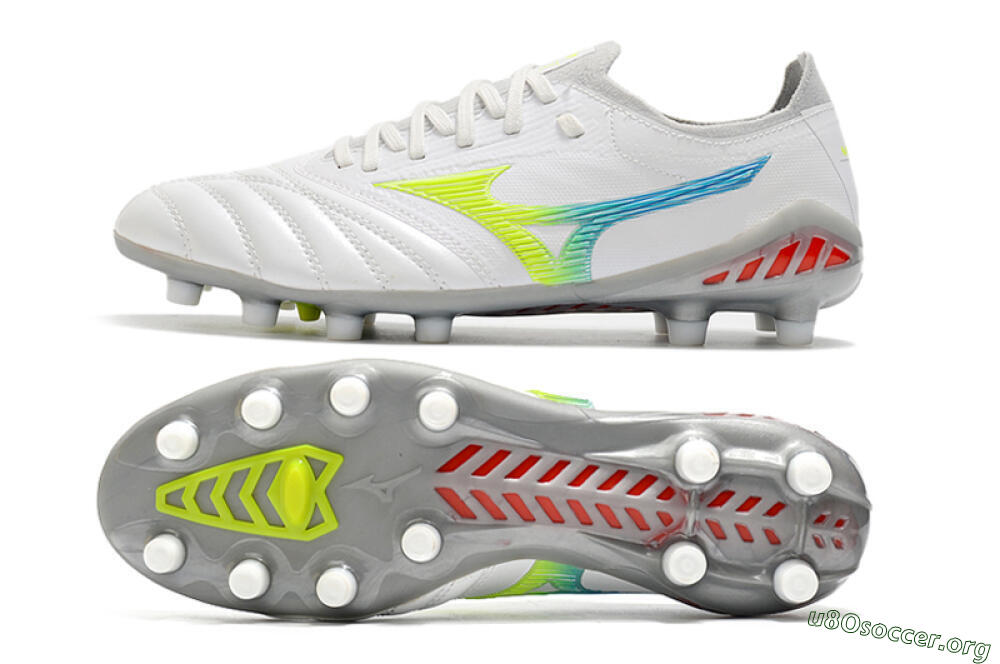 Mizuno Morelia Neo 3 FG Football Boots - White/Rainbow/Silver 1