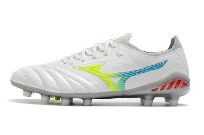 Mizuno Morelia Neo 3 FG Football Boots - White/Rainbow/Silver