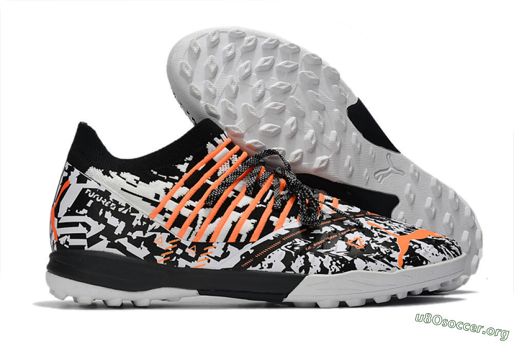 Puma Future Z 1.3 Teazer TF Football Shoes - White/Black/Orange 2