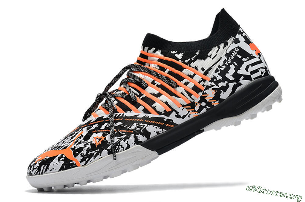 Puma Future Z 1.3 Teazer TF Football Shoes - White/Black/Orange 5