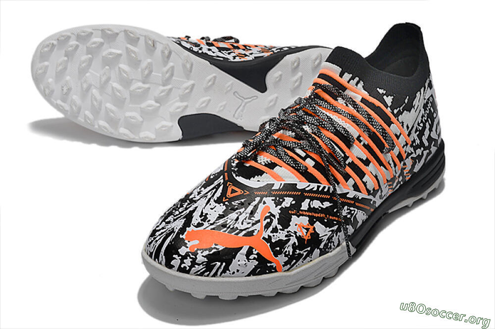 Puma Future Z 1.3 Teazer TF Football Shoes - White/Black/Orange 0