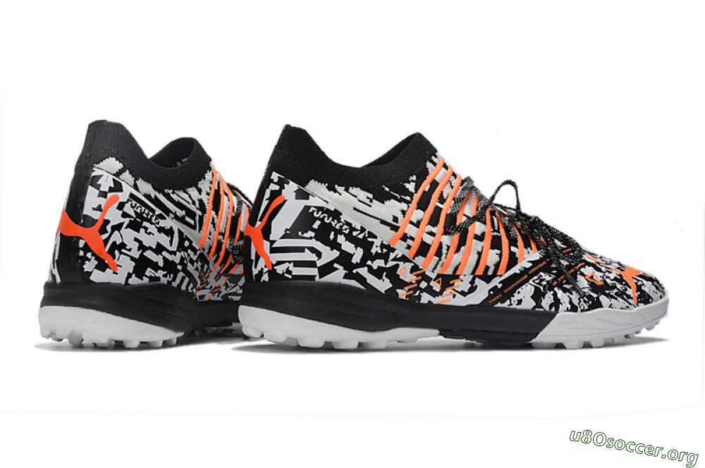Puma Future Z 1.3 Teazer TF Football Shoes - White/Black/Orange 6