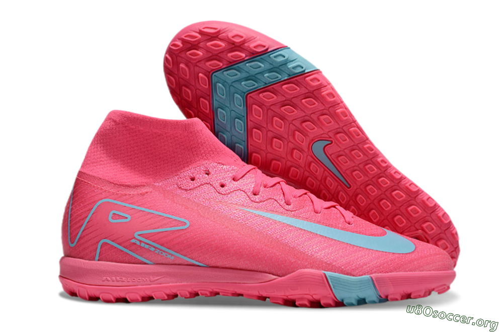 Nike Air Zoom Mercurial Superfly 10 Elite TF Football Shoes - Pink/Red/Jade 1