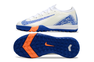 Kids Nike Air Zoom Mercurial Vapor 16 Elite TF Football Shoes - Beige/Blue/White