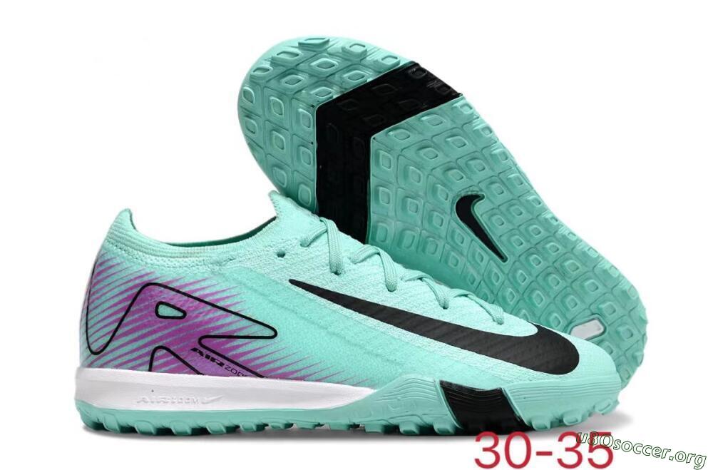 Kids Nike Air Zoom Mercurial Vapor 16 Elite TF Football Shoes - Jade/Purple/Black/White 2