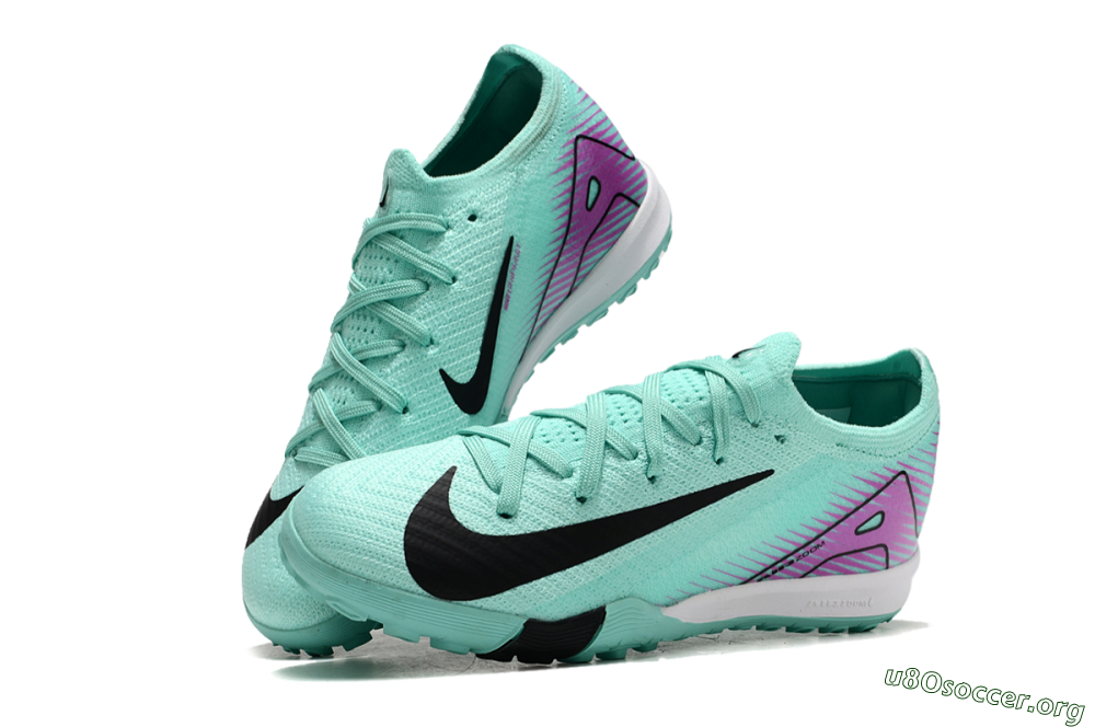 Kids Nike Air Zoom Mercurial Vapor 16 Elite TF Football Shoes - Jade/Purple/Black/White 0