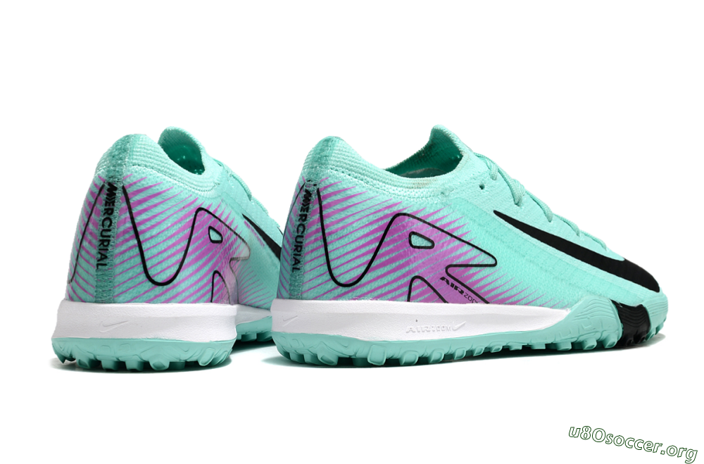 Kids Nike Air Zoom Mercurial Vapor 16 Elite TF Football Shoes - Jade/Purple/Black/White 7