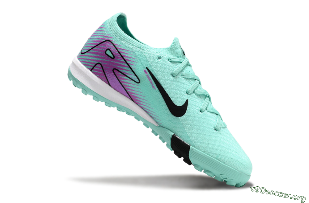 Kids Nike Air Zoom Mercurial Vapor 16 Elite TF Football Shoes - Jade/Purple/Black/White 4