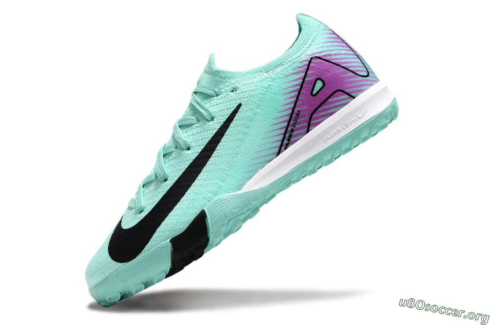 Kids Nike Air Zoom Mercurial Vapor 16 Elite TF Football Shoes - Jade/Purple/Black/White 5